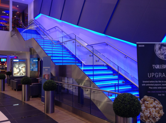 Our Final Glass Balustrade Commercial Staircase Solution