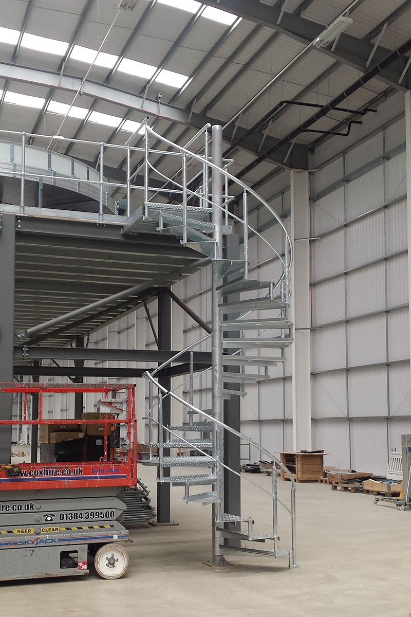 Spiral prefabricated steel stairs