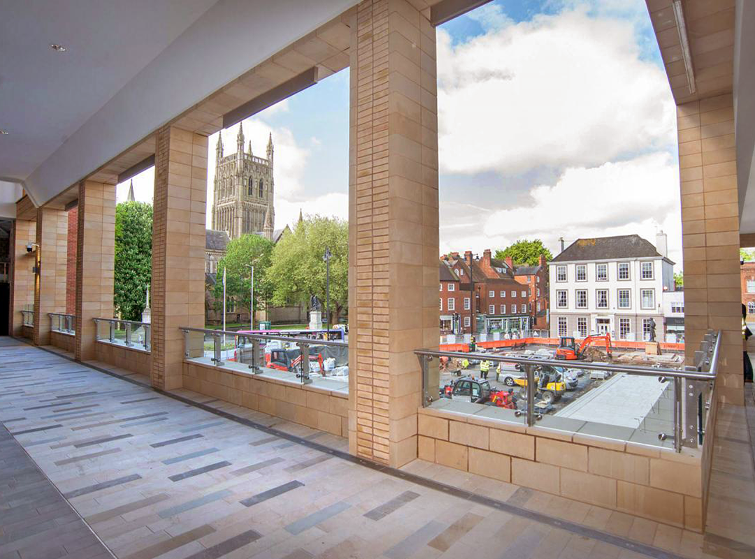 An atrium gallery installed in Worcester City Square
