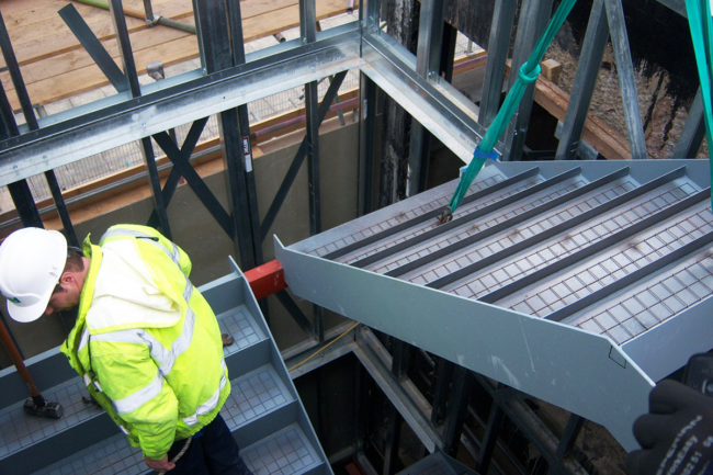The Installation of a Prefabricated Steel Staircase