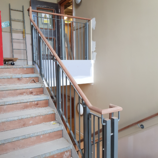 Mild Steel Balustrade with Wooden Handrail