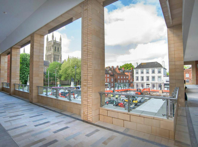 An atrium gallery installed in Worcester City Square